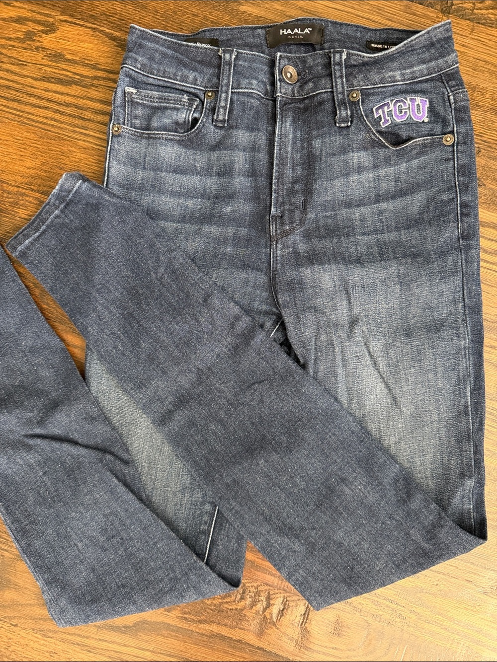 Haala Blue Denim Jeans - TCU Logo Size 24 Women’s